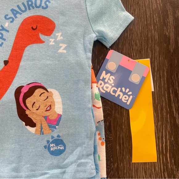 New Ms. Rachel Toddler Boys Dinosaur Snug Fit 4-Piece Pajama Set 2T - Picture 6 of 12